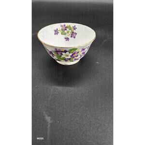 Woodland Violet Tuscan Fine English Bone Sugar Bowl Gold Trim